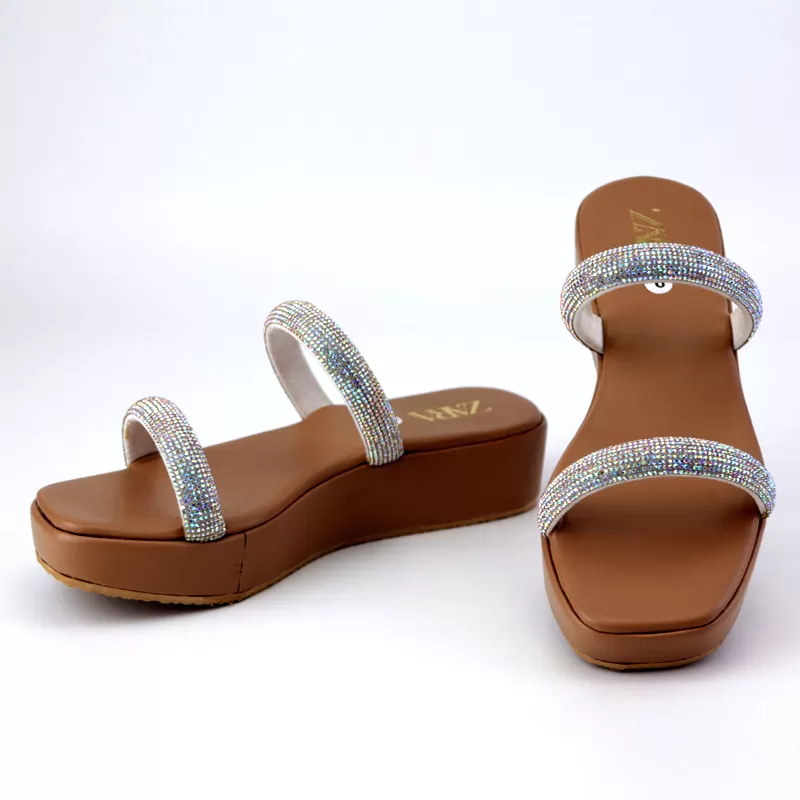 Platform Heels Rhinestone Wedges