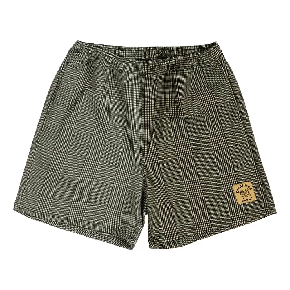 PLEASURES CHASE PLAID SHORTS-BLACK