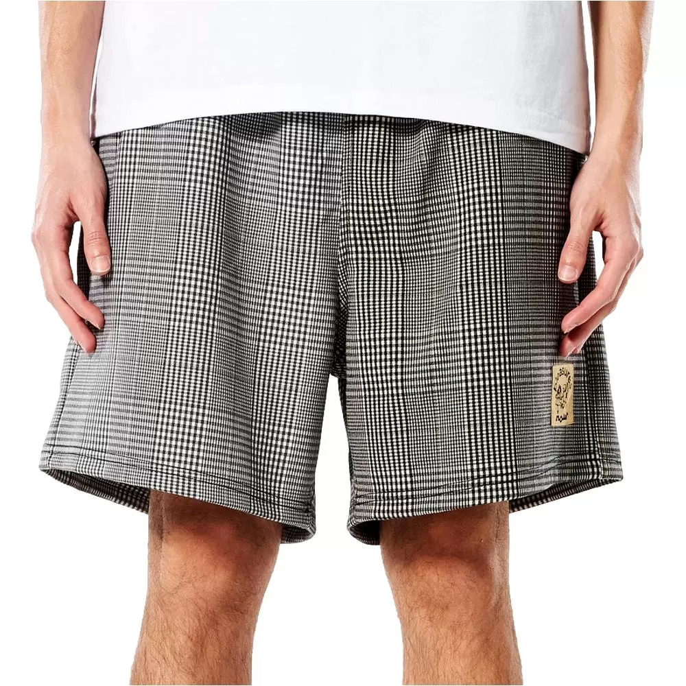 PLEASURES CHASE PLAID SHORTS-BLACK