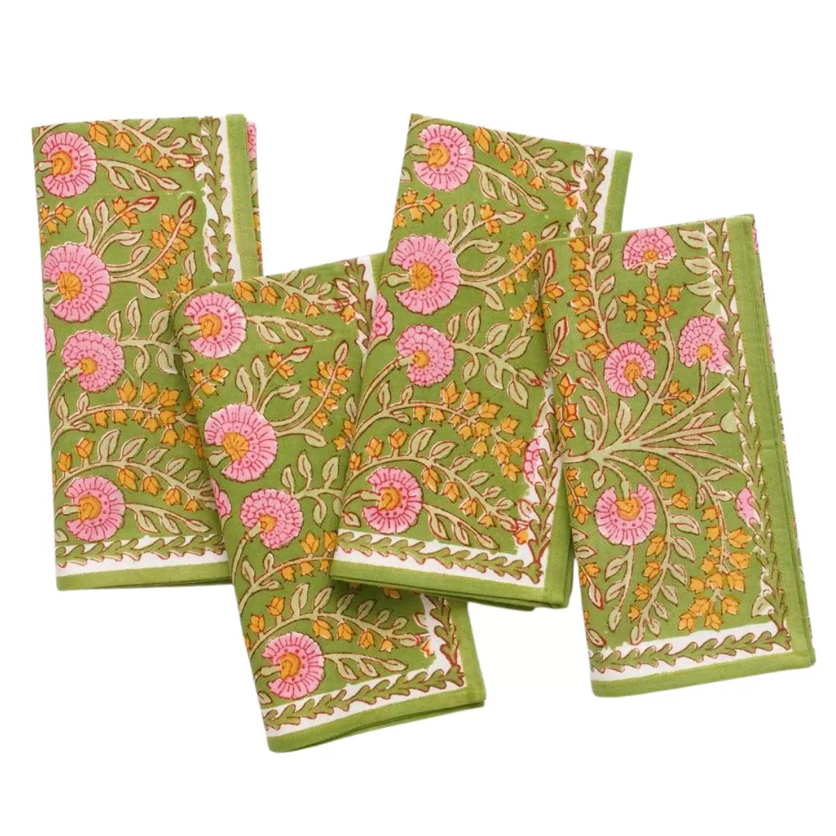 Pomegranate Cactus Flower Fern Napkin Set - 4