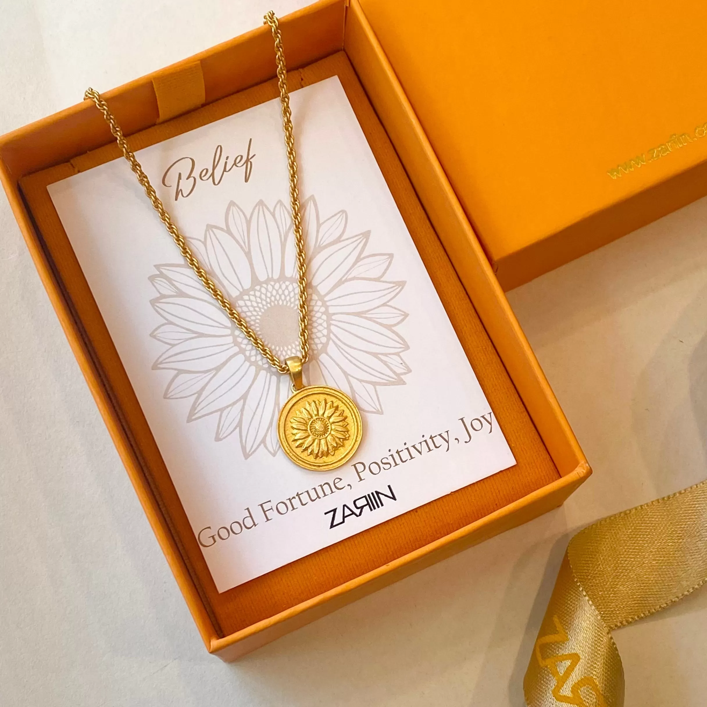 Power of Belief Coin Necklace - Sunflower