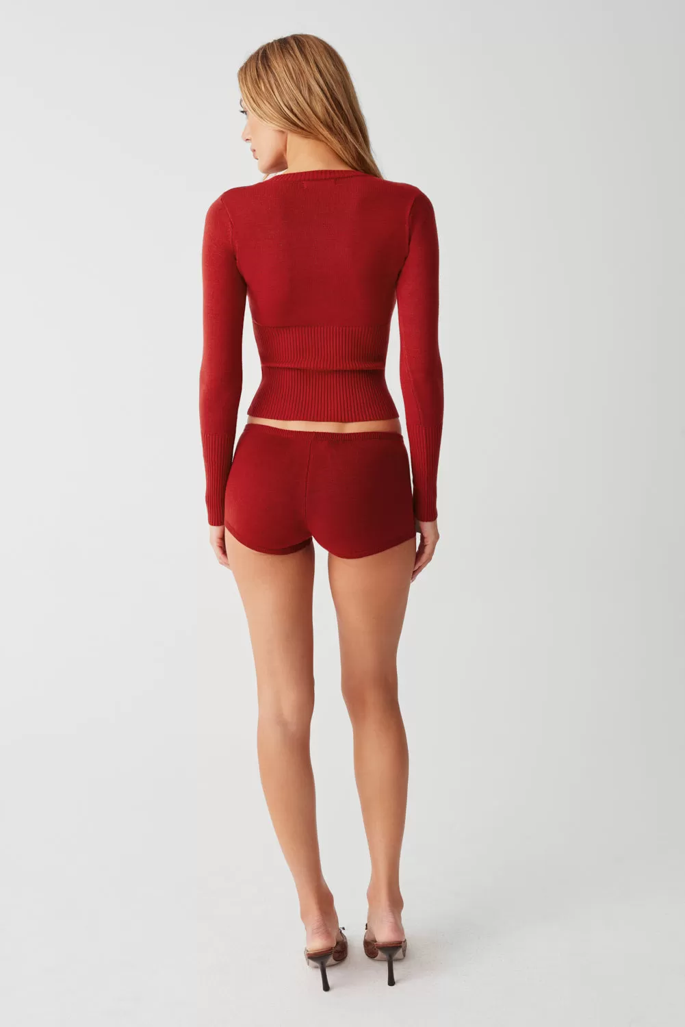 Providence Cloud Knit  Mini Short - Red Velvet