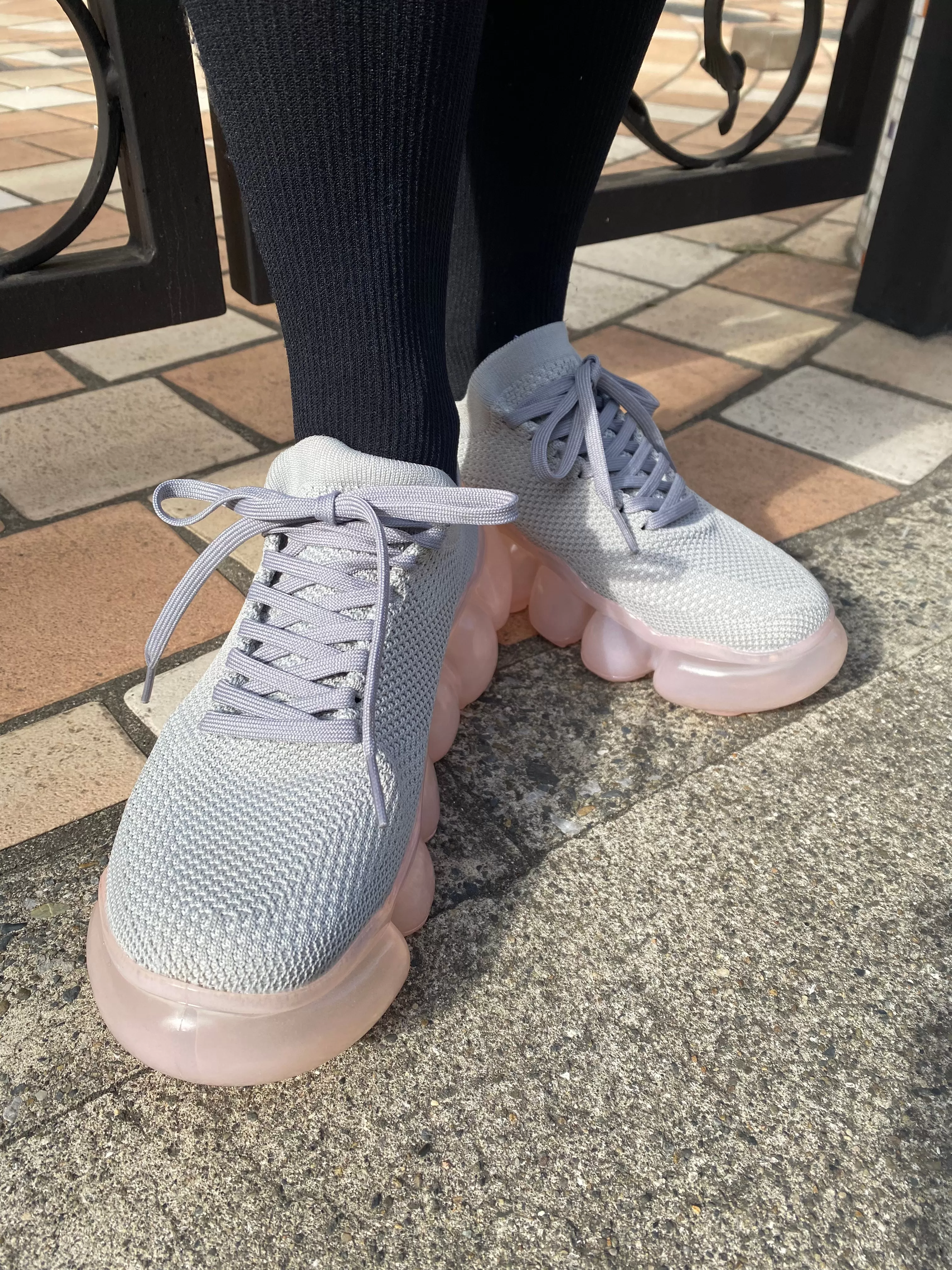 "Jewelry" Basic Shoes / Pink Gray