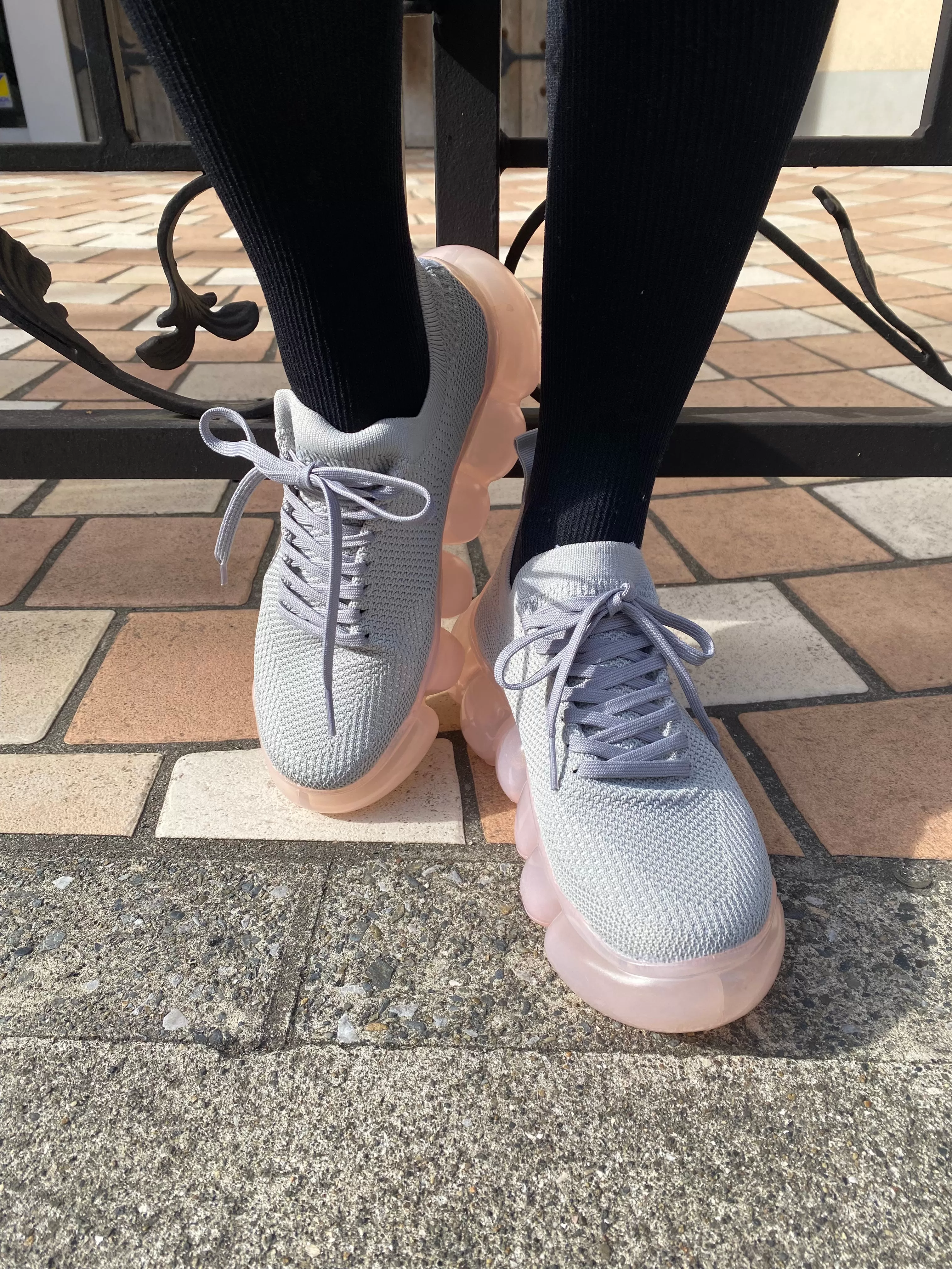 "Jewelry" Basic Shoes / Pink Gray