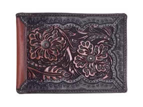 Roper Bi-Fold Wallet - Tooled Leather Dark Brown 8154100