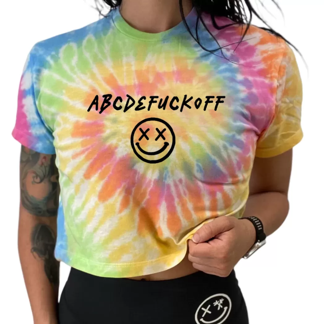 Salty Savage Ladies "ABC" Spiral Tie Dye Crop Tee