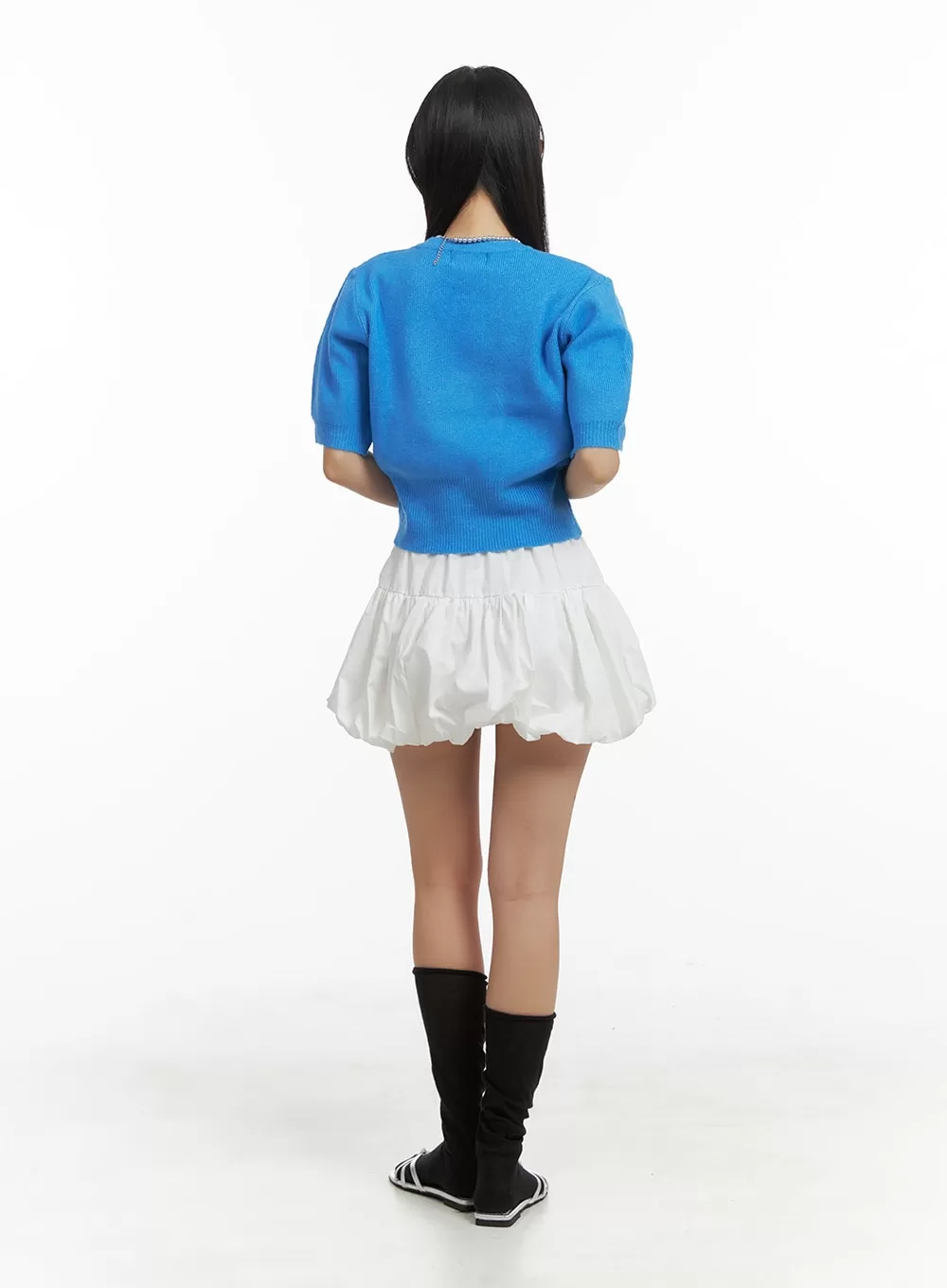 Shirred Bubble Mini Skirt OM428