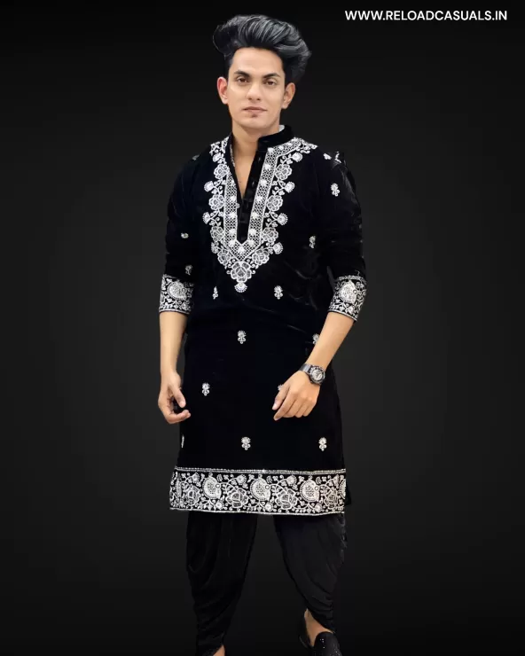 Small Flower Heavy Border Designer Kurta