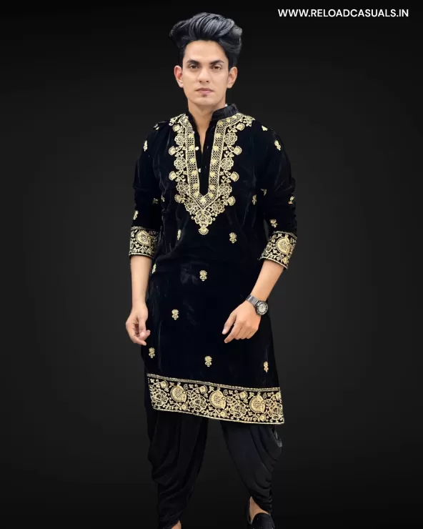 Small Flower Heavy Border Designer Kurta