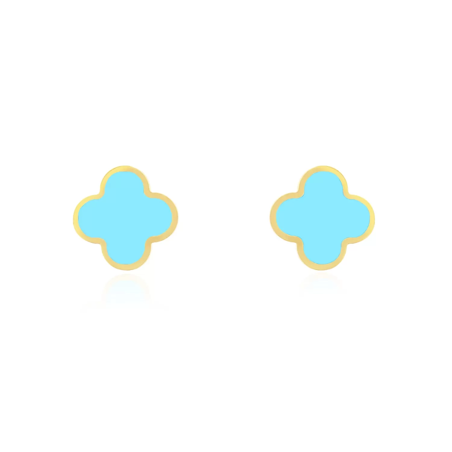 Small Turquoise Clover Stud Earrings