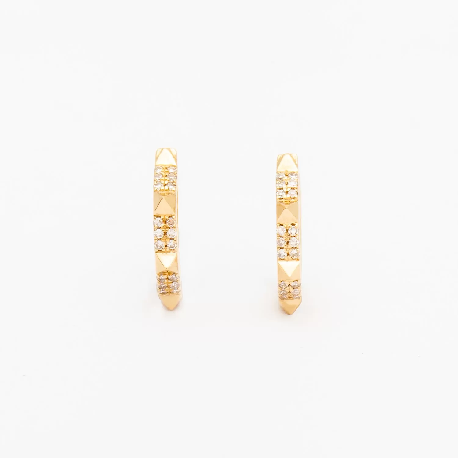 Spiked Pavé Huggie Hoops