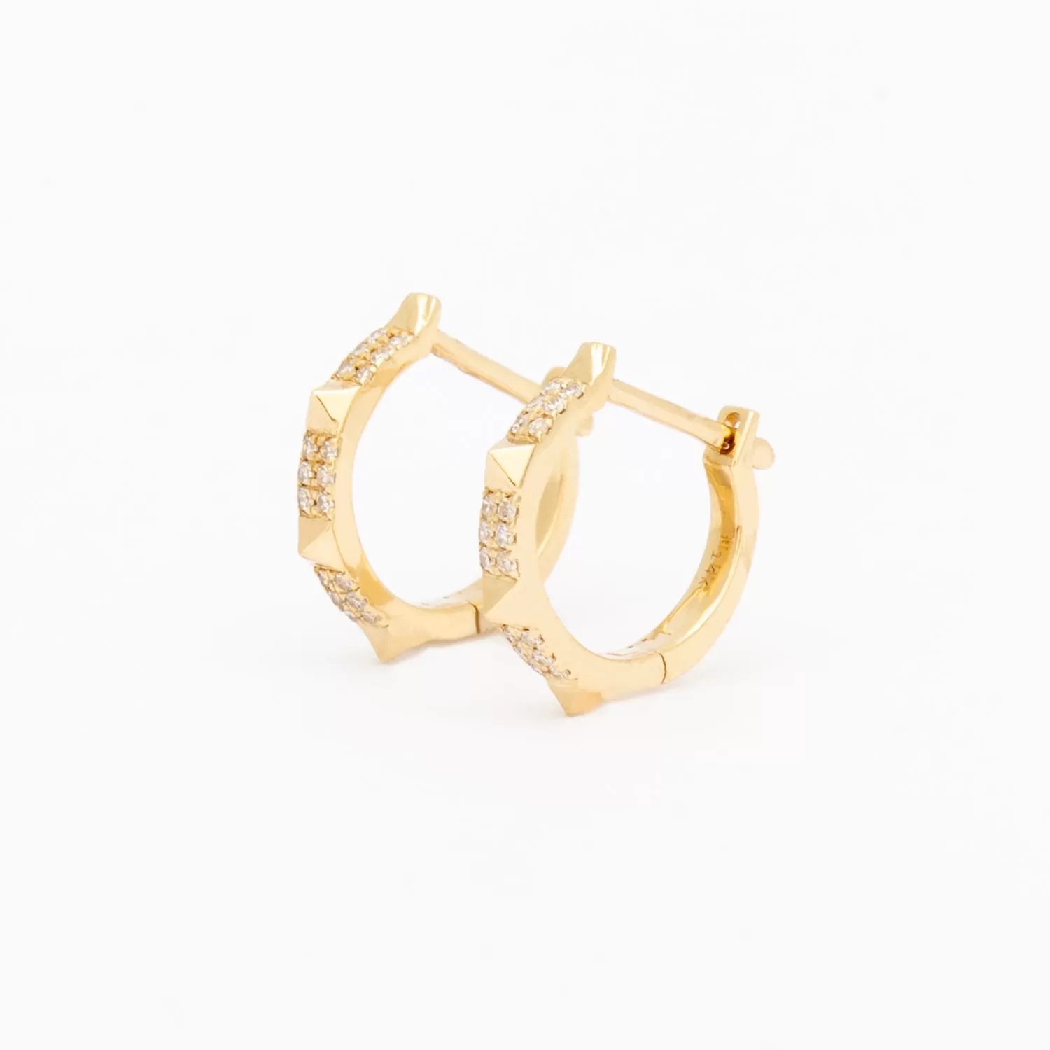 Spiked Pavé Huggie Hoops