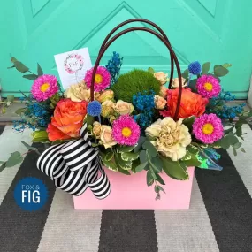 Square Floral Boxed Totes