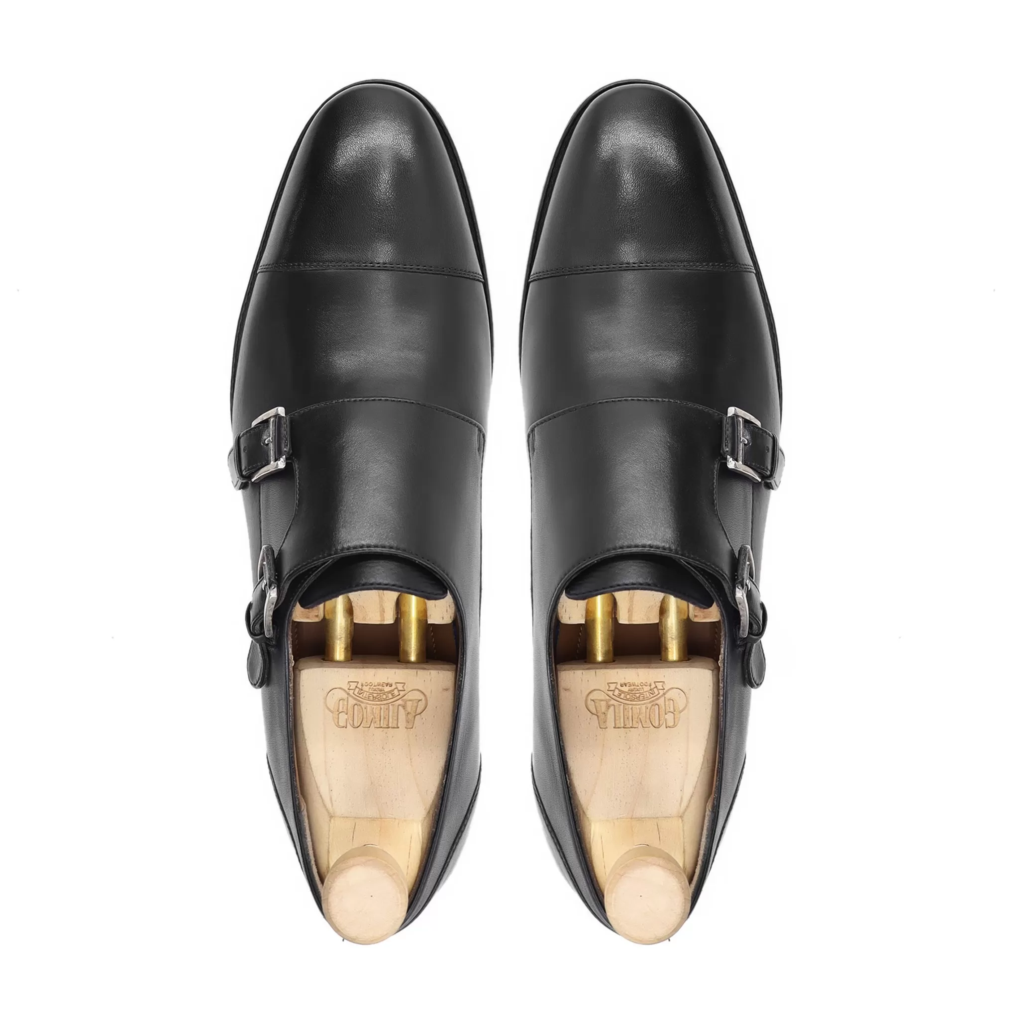 Subotica - Men's Black Calf Leather Double Monkstrap