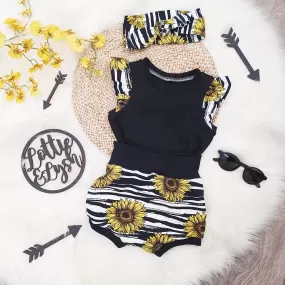 Sunflowers high-waist Bummies & Vest