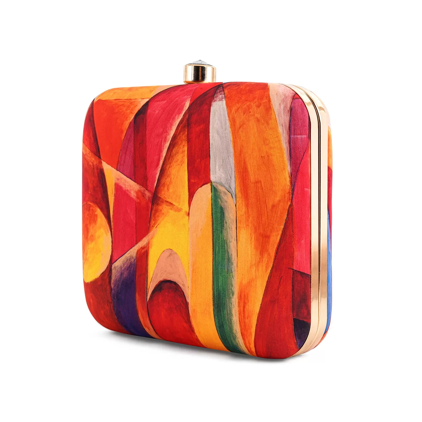 Sunny Amber Multicolour Printed Clutch