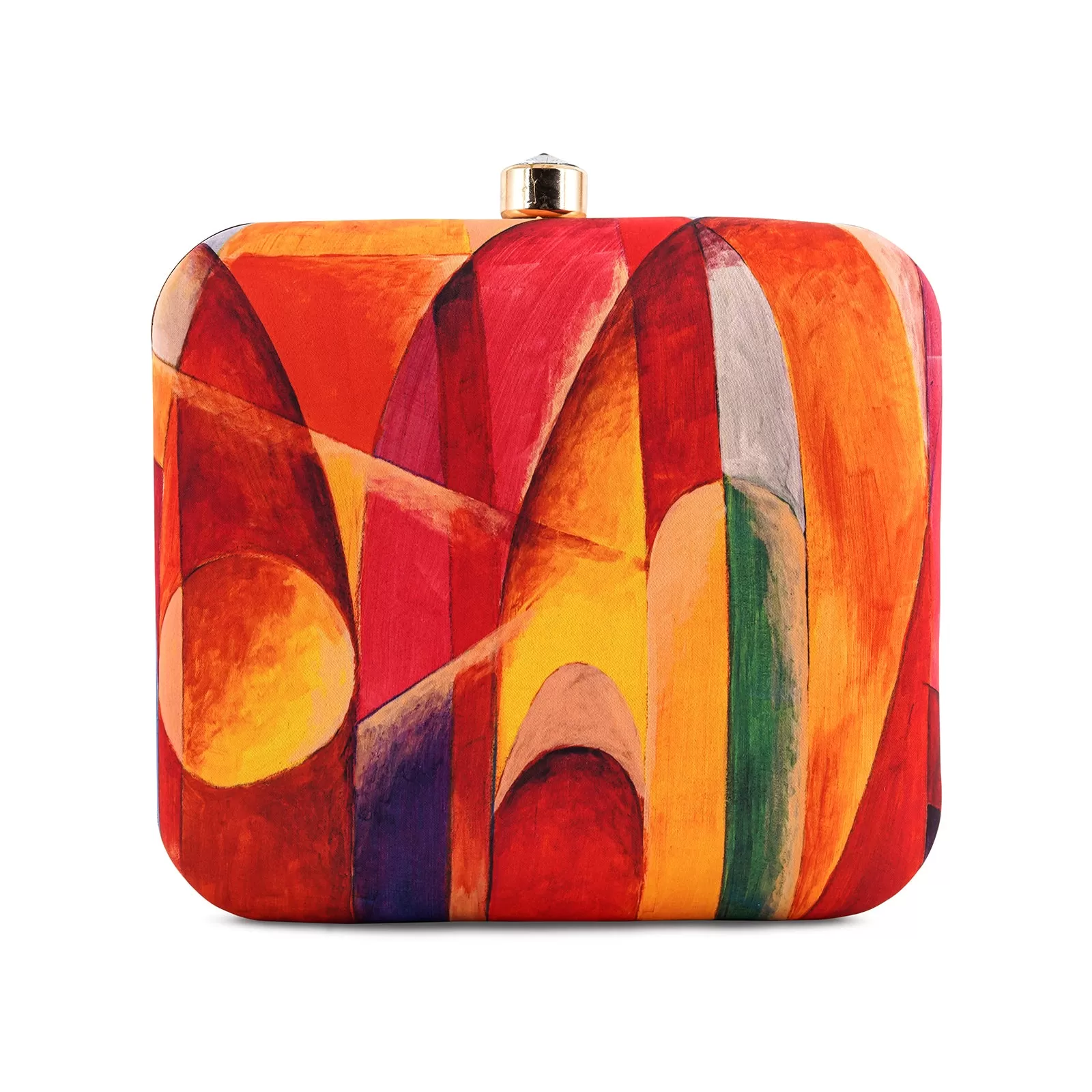 Sunny Amber Multicolour Printed Clutch