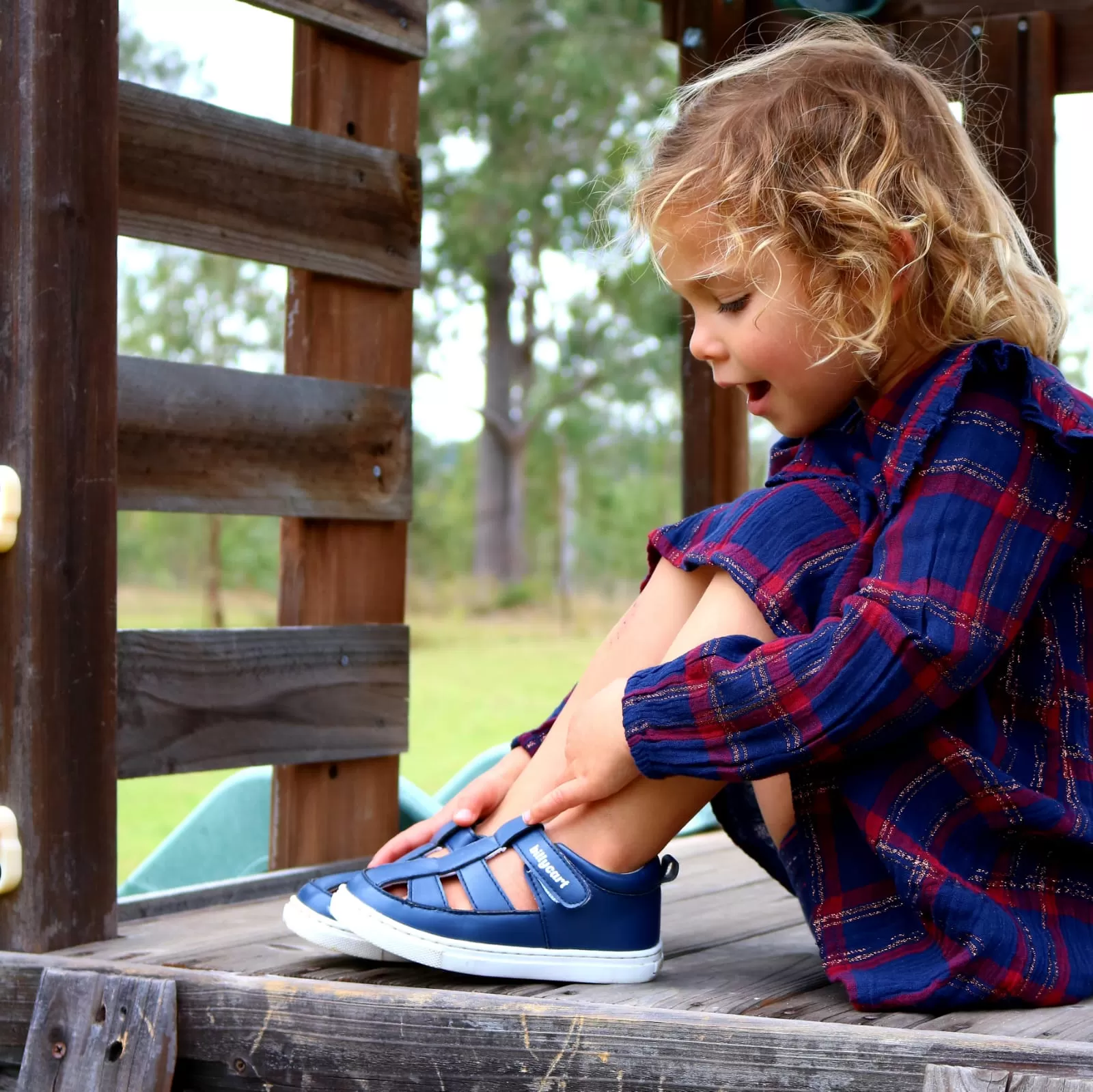 TARYN navy blue unisex toddler sandals