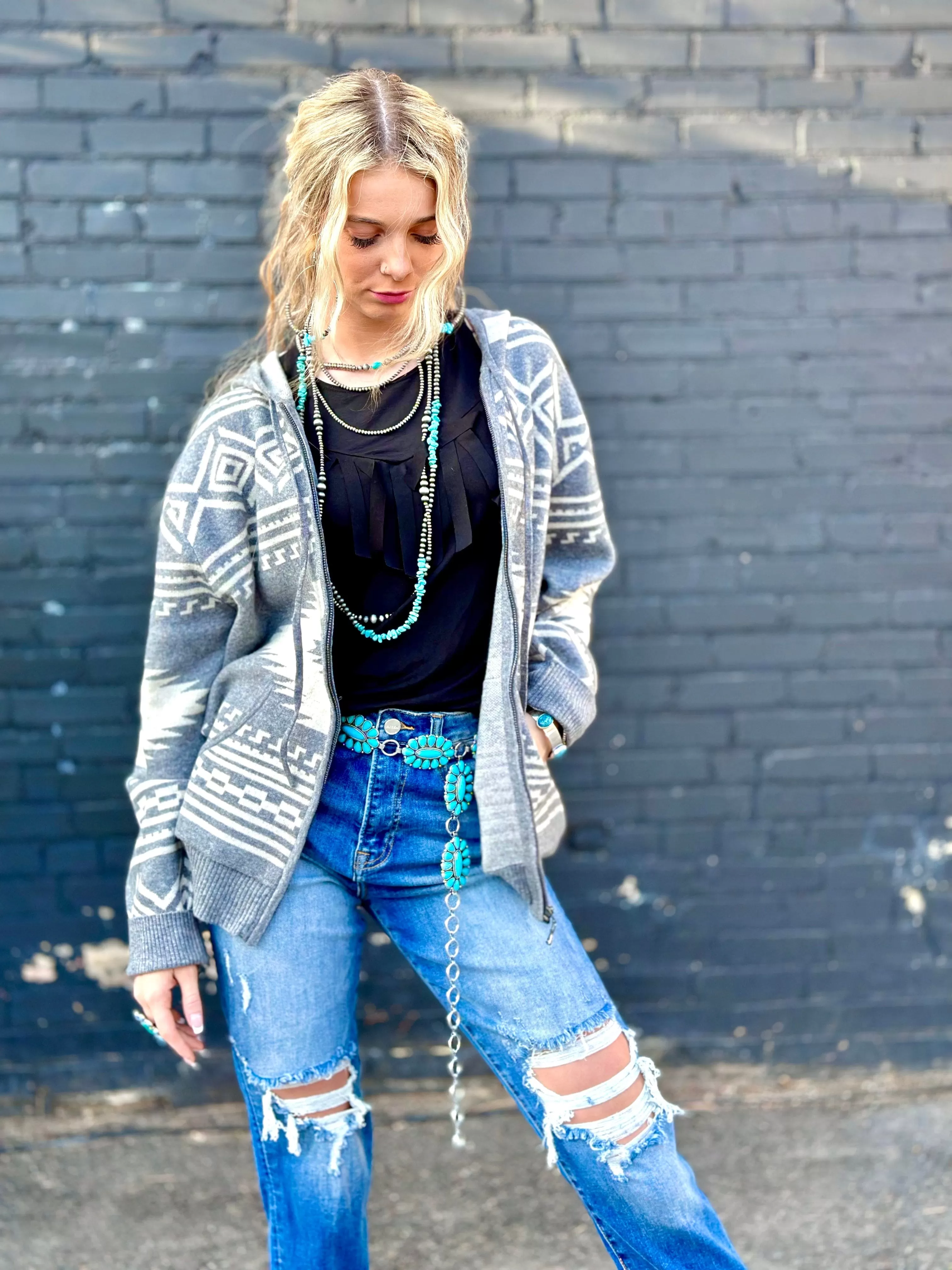 The Grey Bandera Aztec Cardigan