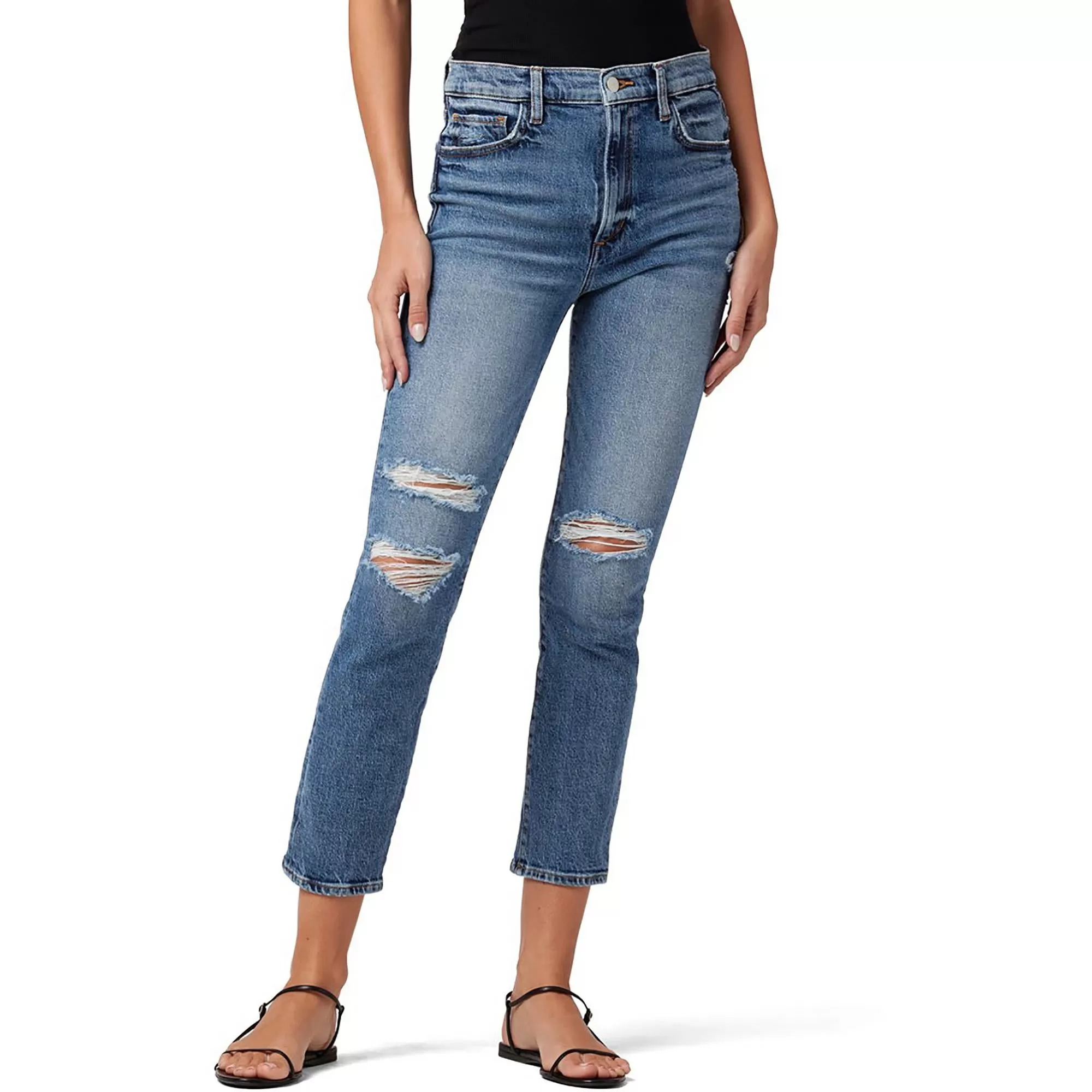 The Luna Womens High-Rise Crop Cigarette Jeans