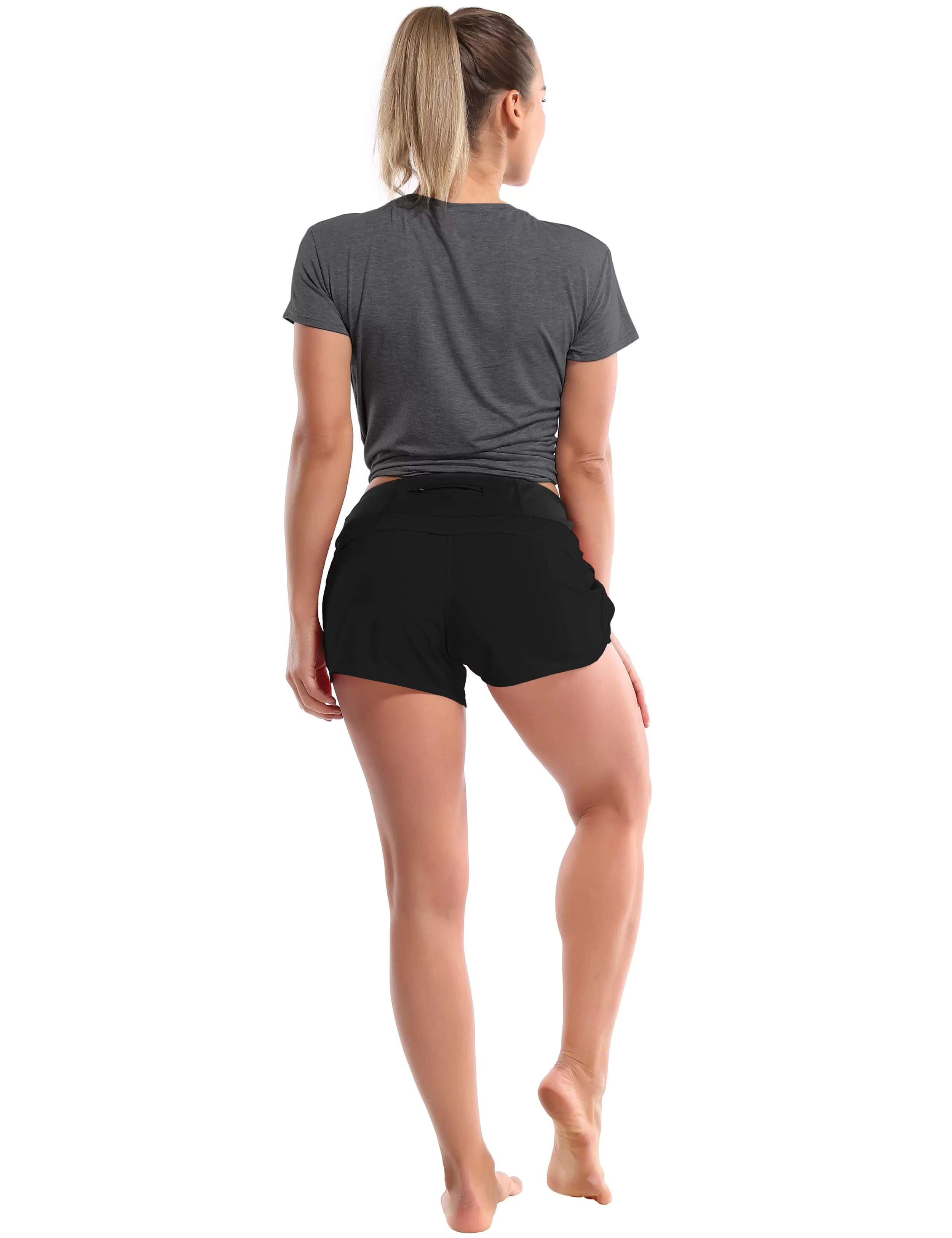 Tie Up Crop Top Short Sleeve T-Shirt heathercharcoal_yogastudio