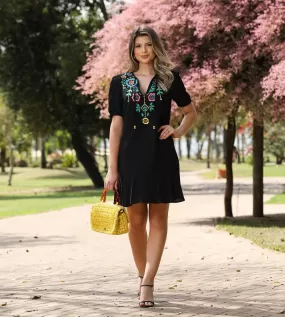 VESTIDO ARTSY PRETO CURTO REGIANE