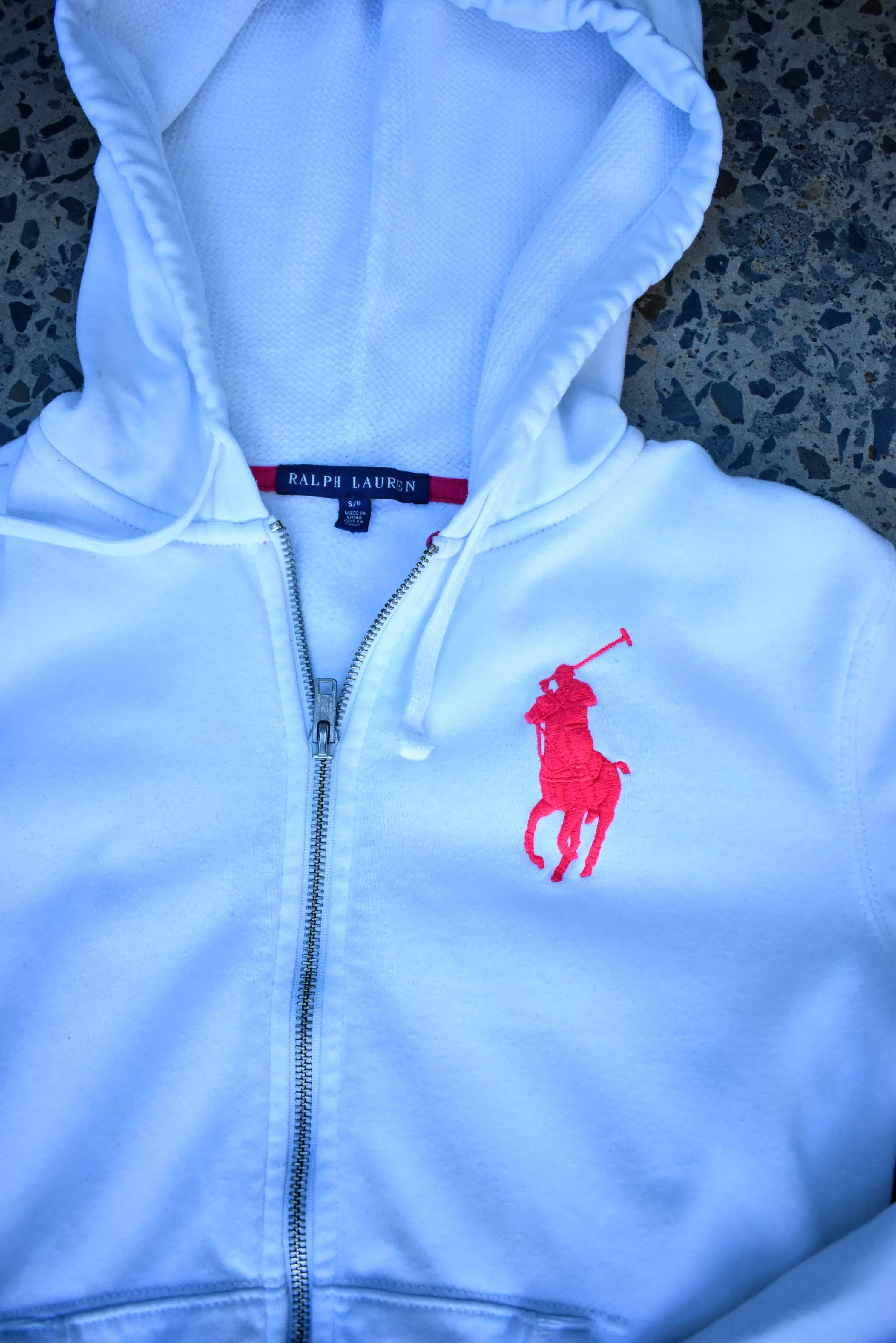 Vintage Ralph Lauren Embroidered Logo Full Zip Hoodie Small