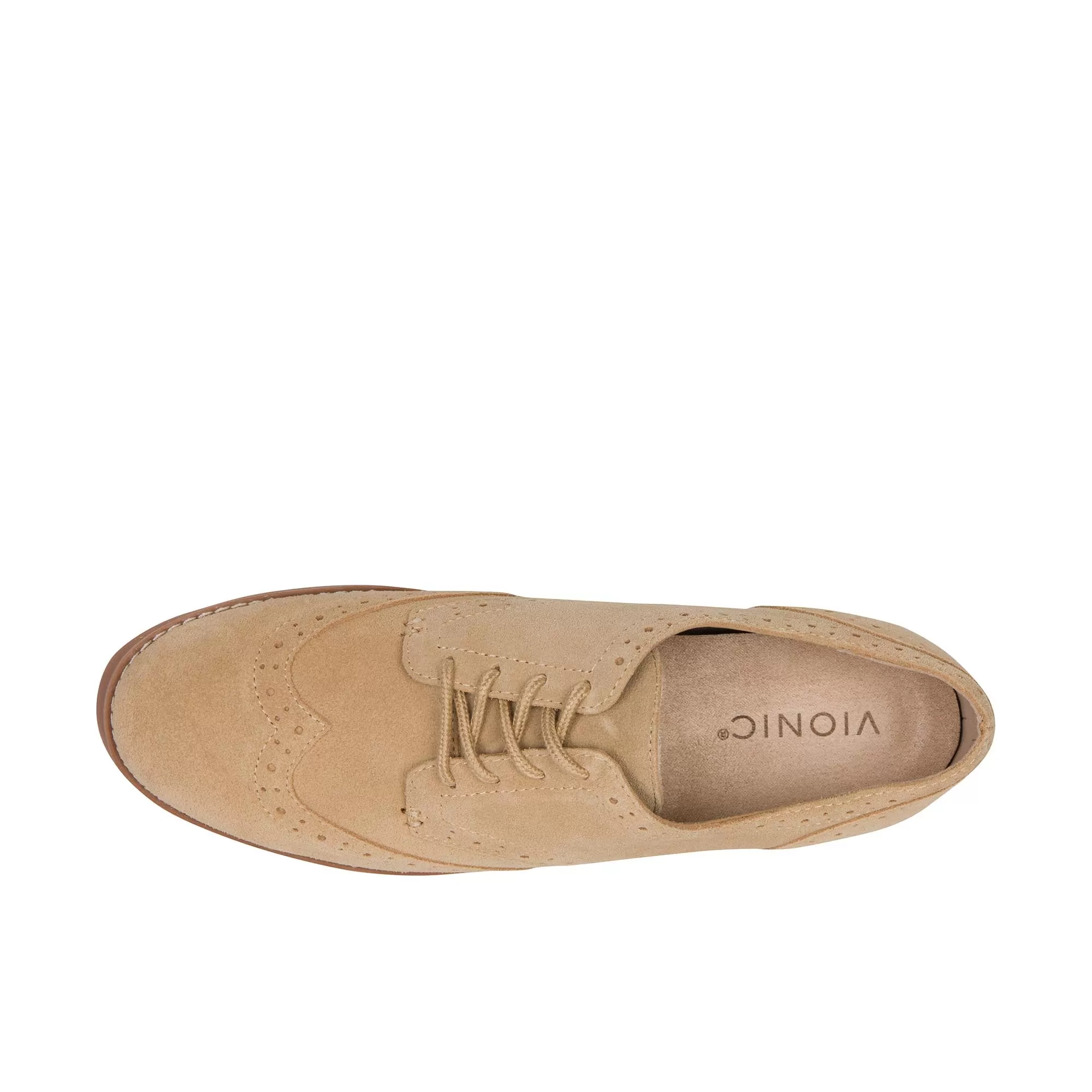 Vionic Womens Alfina Oxford Sand Suede