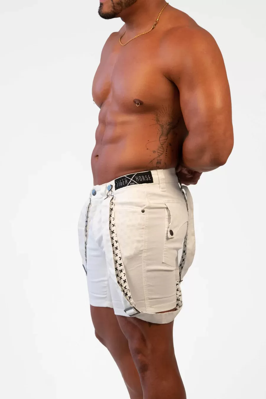 Wade Strapped Shorts (White)