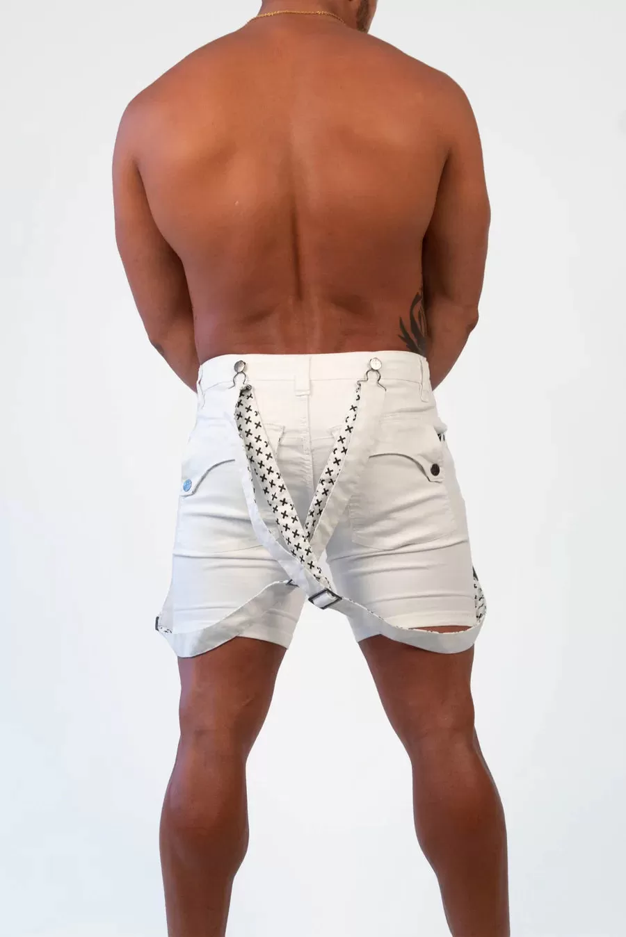 Wade Strapped Shorts (White)