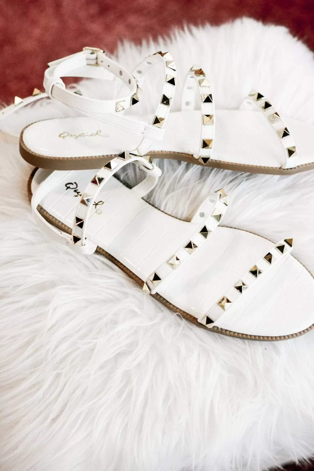 White Gold Jeweled Sandals