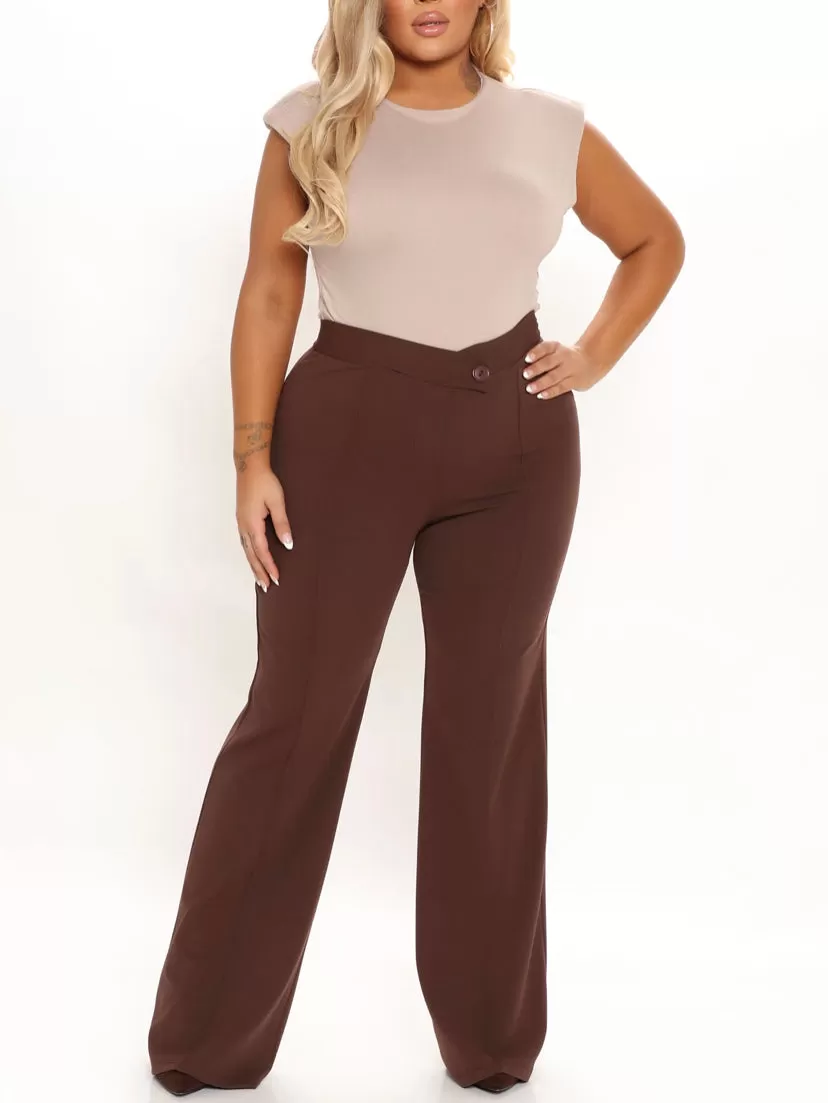 WOMEN PLUS WIDE LEG DRESS PANTS