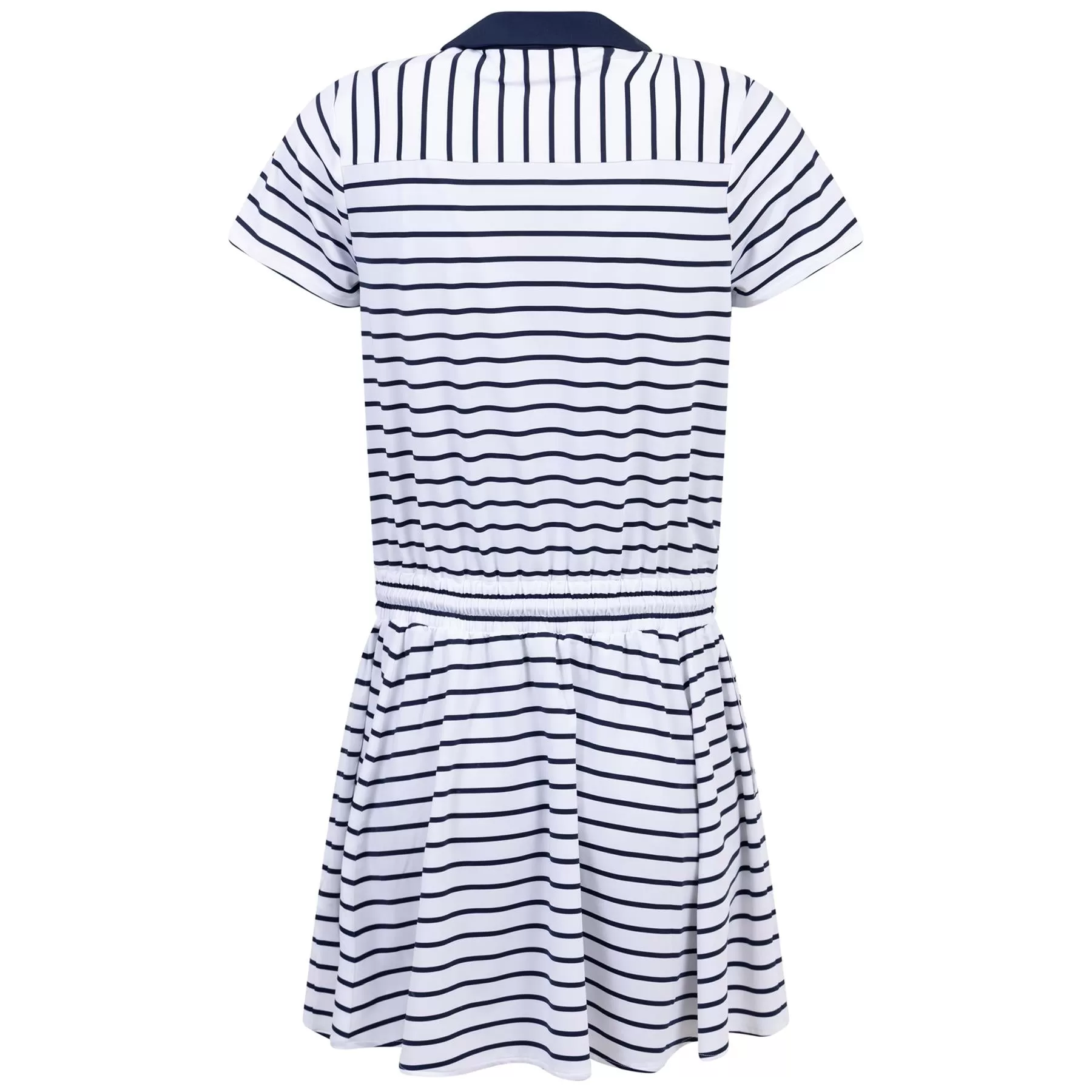 Womens RLX Short Sleeve Collared Stripe Dress White/Navy - SS24