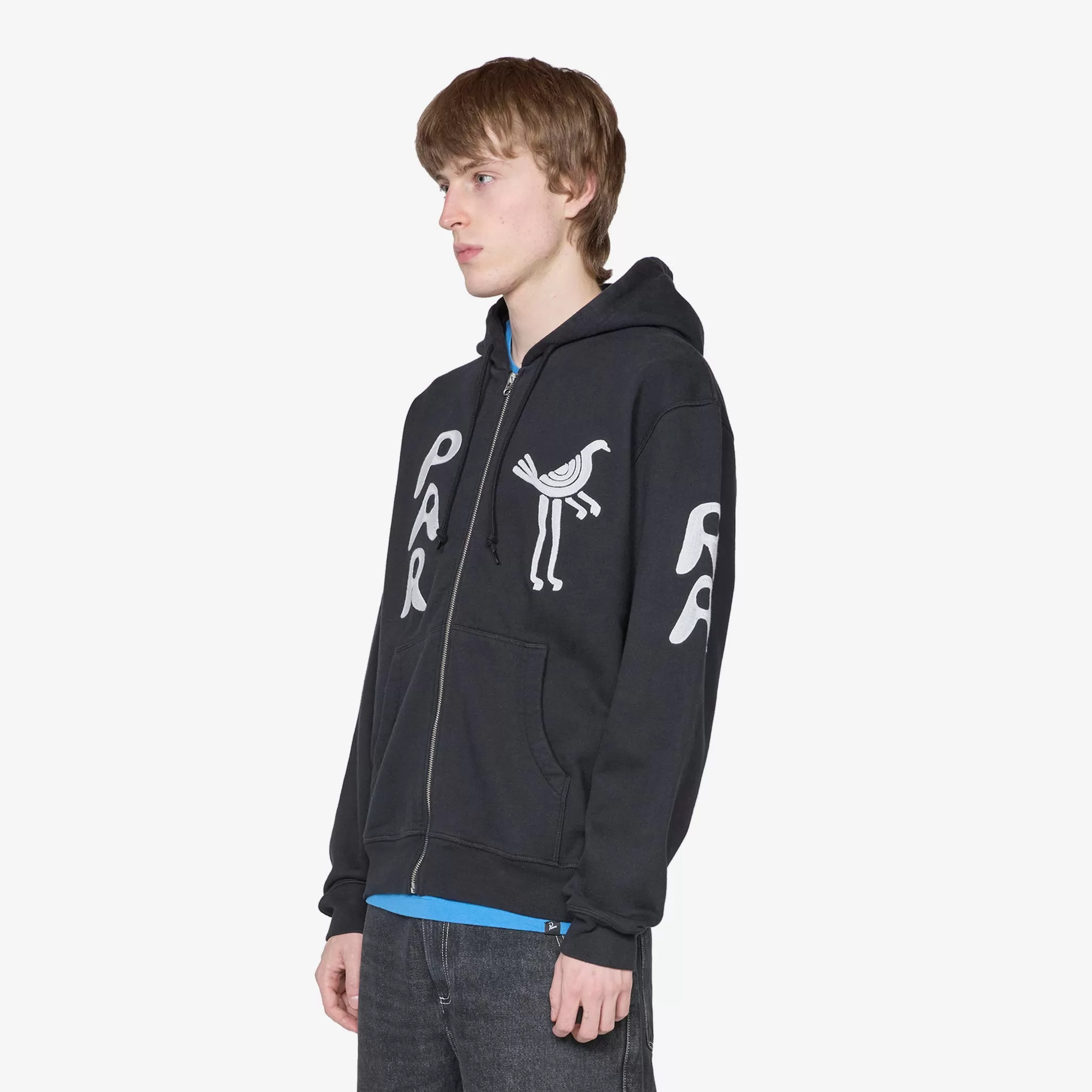 Zipped Pigeon Zip Hooded Sweatshirt Black